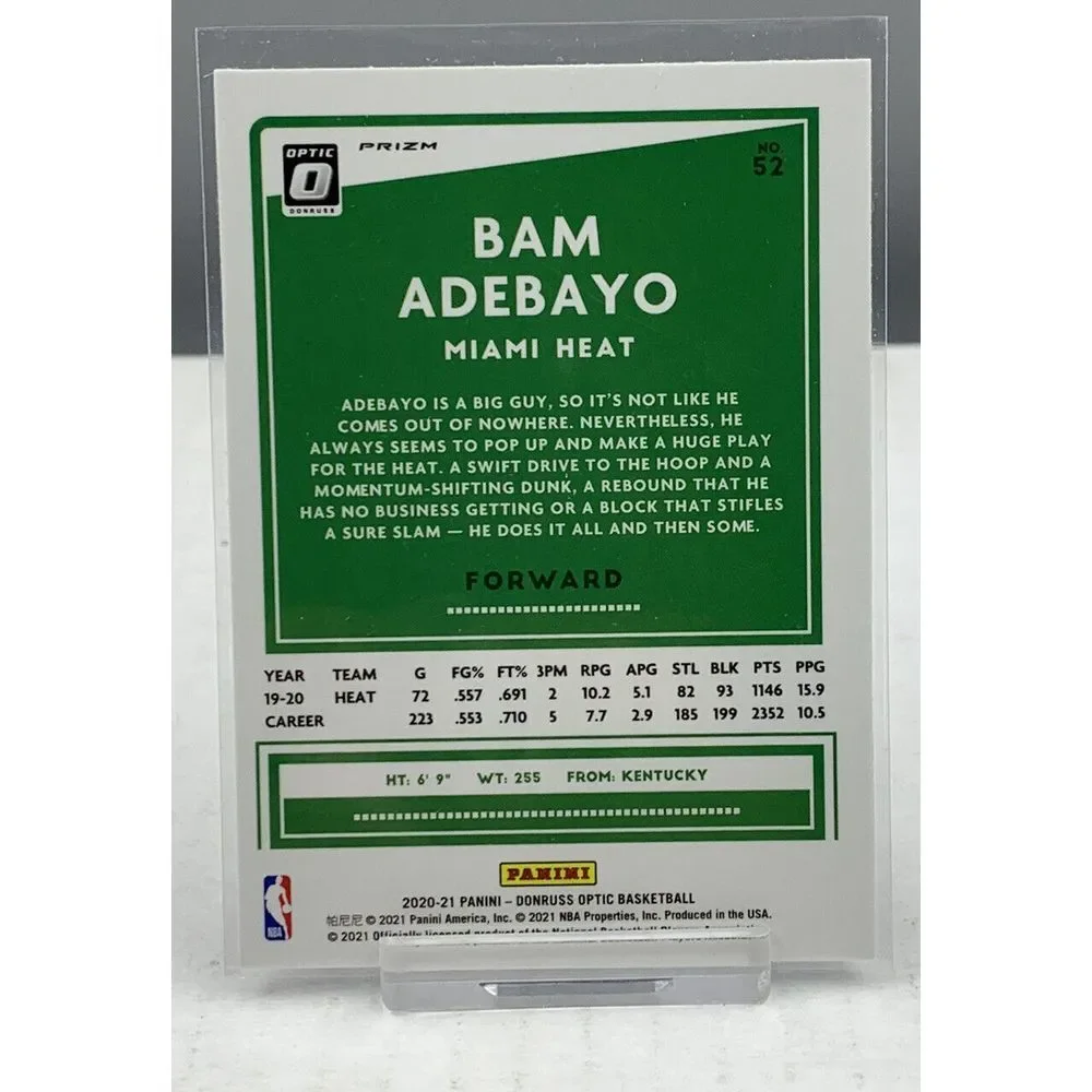 2020-21 Bam Adebayo - Donruss Optic Purple Shock‎ Prizm #52 - Miami Heat